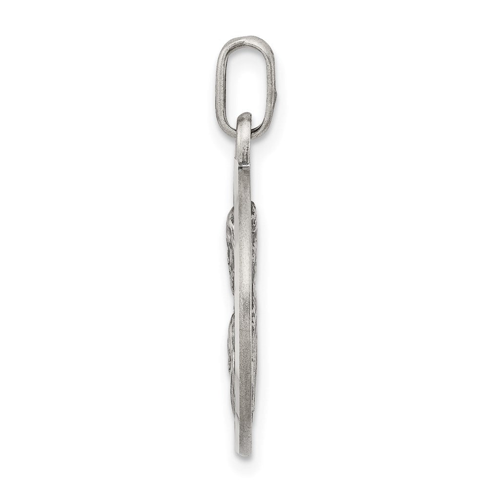 Sterlingsilber Antikisiert Heilig Herz Of Jesus Medaille