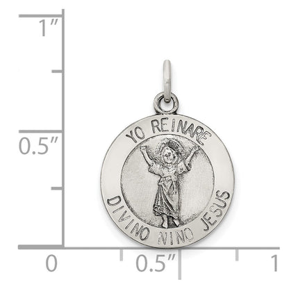 Sterlingsilber Antikisiert Divino Nino Medaille (divine Infant Jesus)
