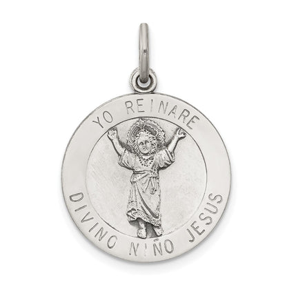 Sterlingsilber Antikisiert Divino Nino Medaille (divine Infant Jesus)