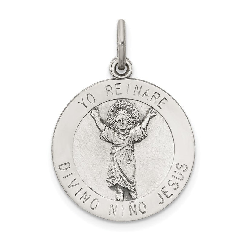 Sterlingsilber Antikisiert Divino Nino Medaille (divine Infant Jesus)