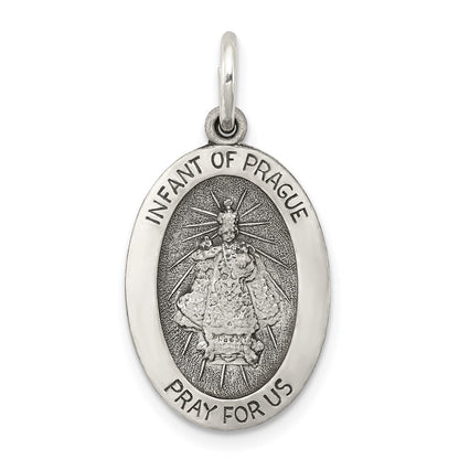 Sterlingsilber Antikisiert Infant Of Prague Medaille