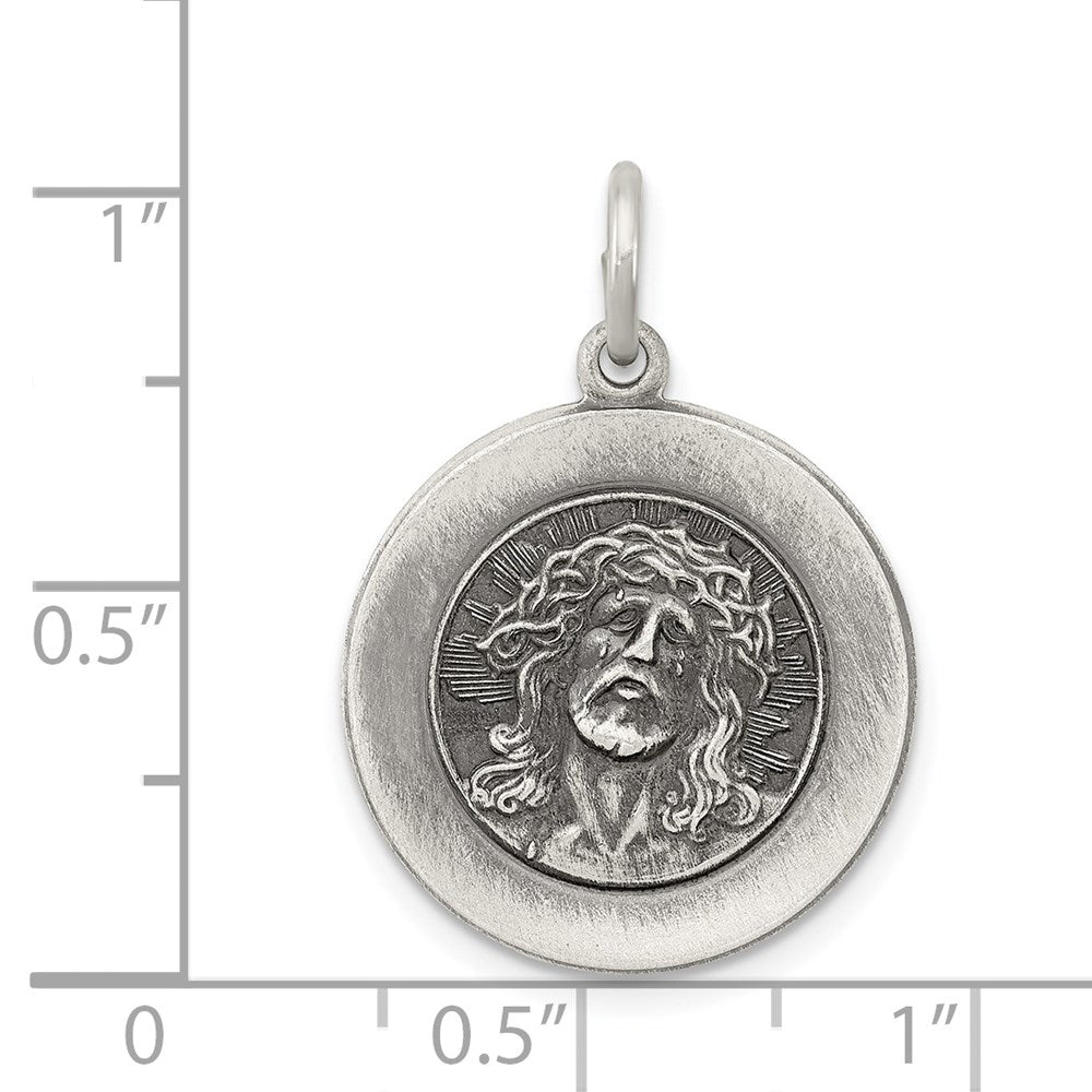 Sterlingsilber Antikisiert Ecce Homo Medaille