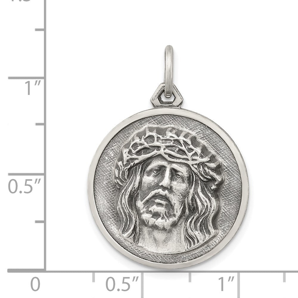 Sterlingsilber Antikisiert Ecce Homo Medaille