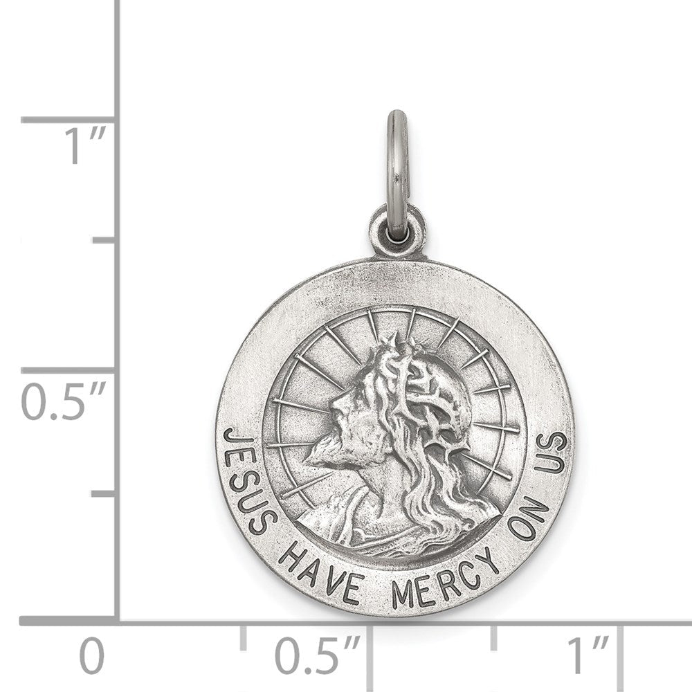 Sterlingsilber Antikisiert Jesus Have Mercy Medaille