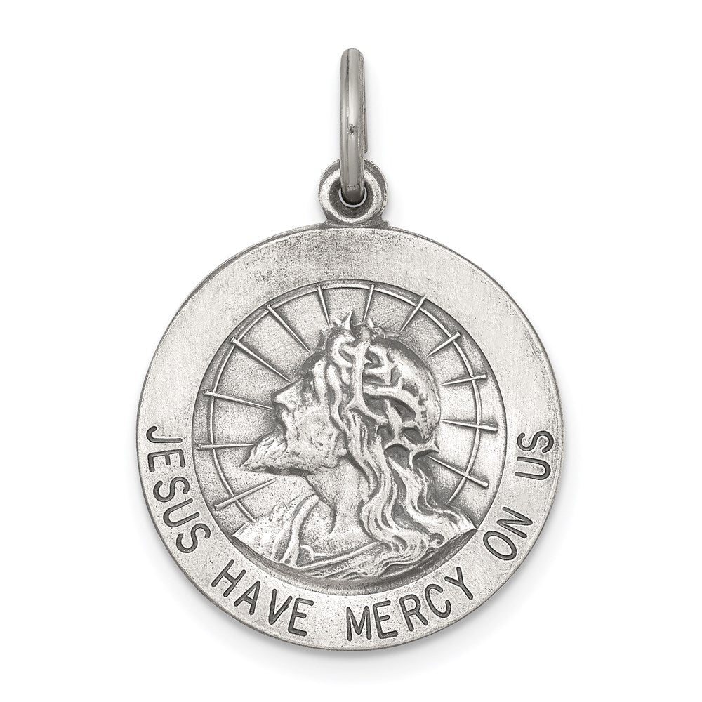 Sterlingsilber Antikisiert Jesus Have Mercy Medaille