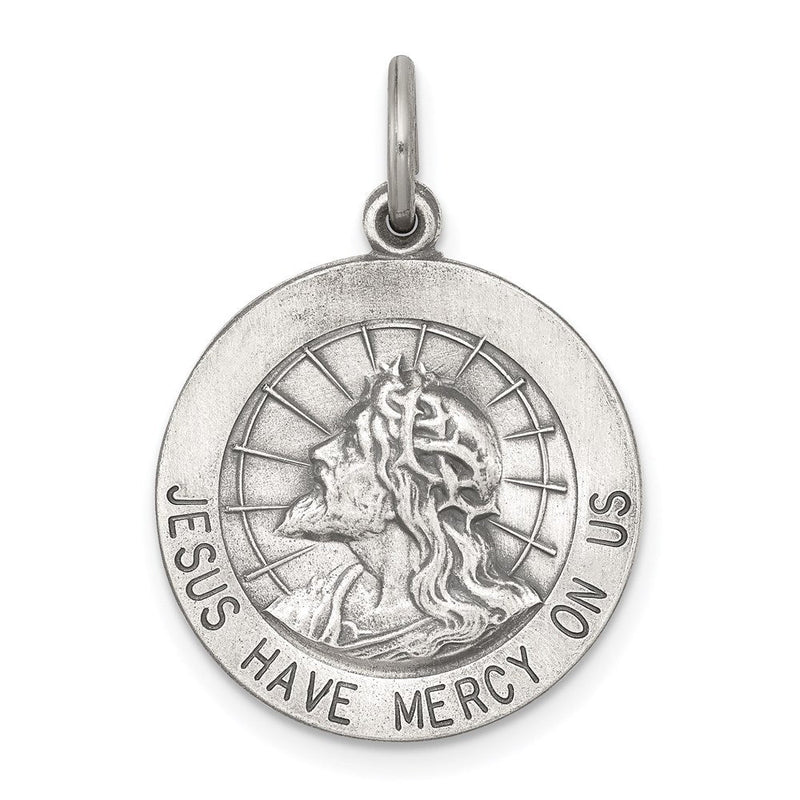 Sterlingsilber Antikisiert Jesus Have Mercy Medaille