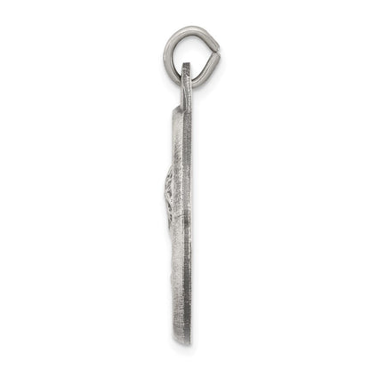 Sterlingsilber Antikisiert Jesus Medaille