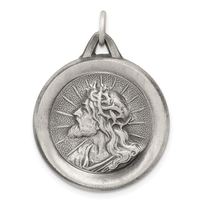 Sterlingsilber Antikisiert Jesus Medaille