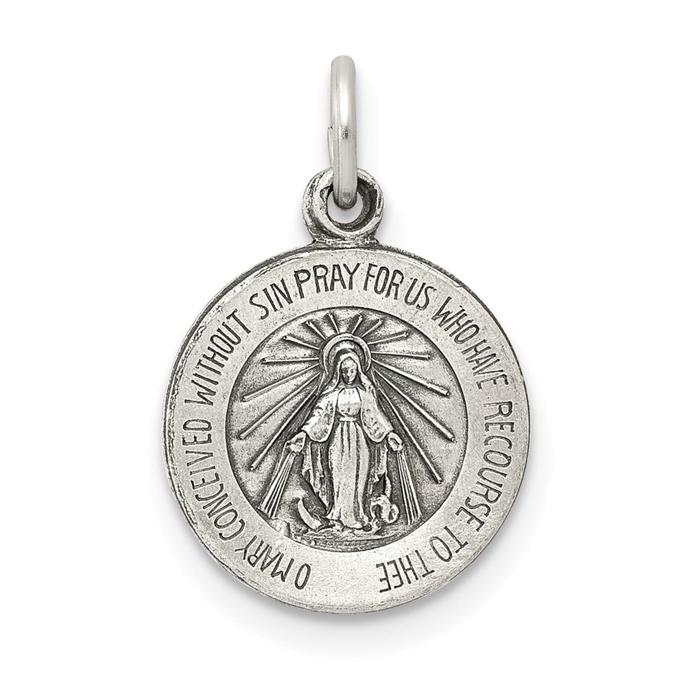 Sterlingsilber Antikisiert Wundertätig Medaille