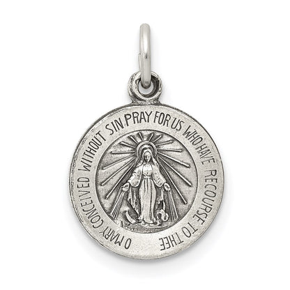 Sterlingsilber Antikisiert Wundertätig Medaille