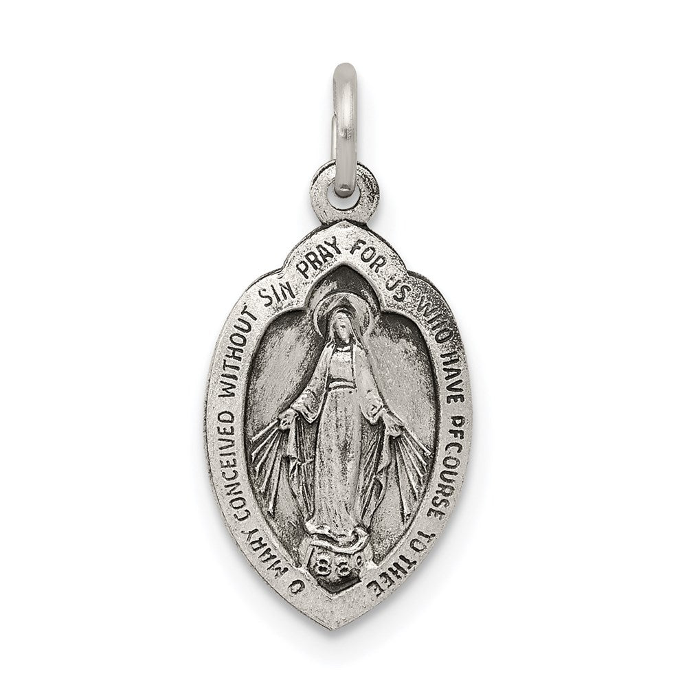 Sterlingsilber Antikisiert Wundertätig Medaille