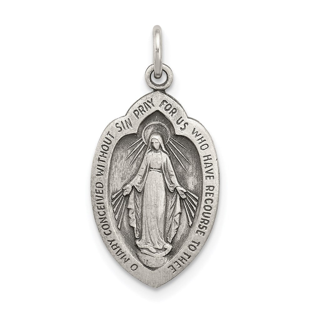 Sterlingsilber Antikisiert Wundertätig Medaille