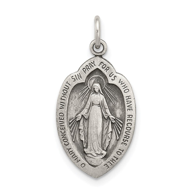 Sterlingsilber Antikisiert Wundertätig Medaille