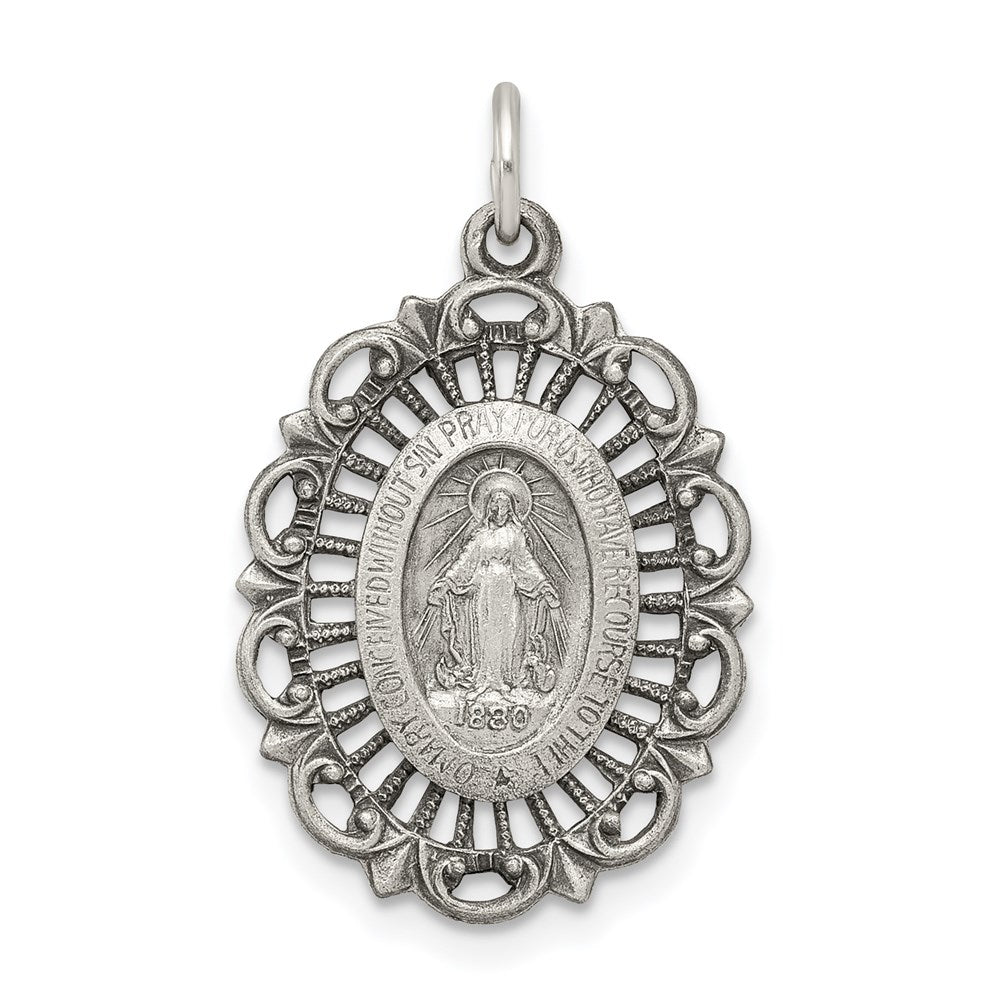 Sterlingsilber Antikisiert Wundertätig Medaille