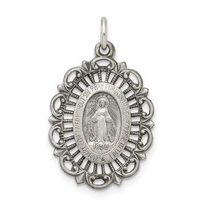 Sterlingsilber Antikisiert Wundertätig Medaille