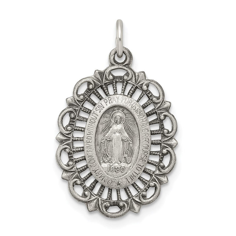 Sterlingsilber Antikisiert Wundertätig Medaille