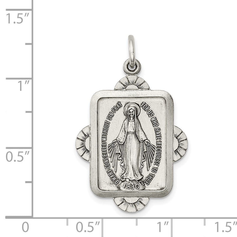 Sterlingsilber Antikisiert Wundertätig Medaille