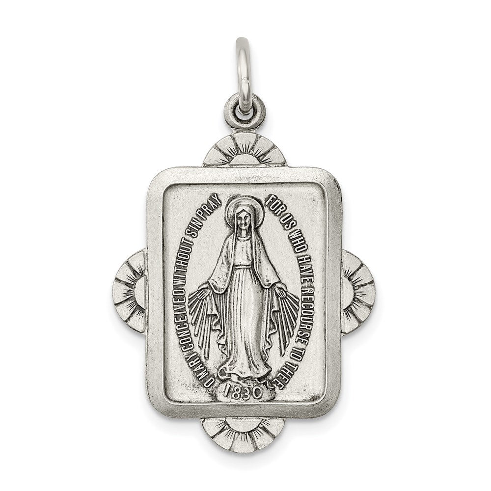 Sterlingsilber Antikisiert Wundertätig Medaille