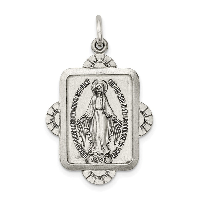 Sterlingsilber Antikisiert Wundertätig Medaille