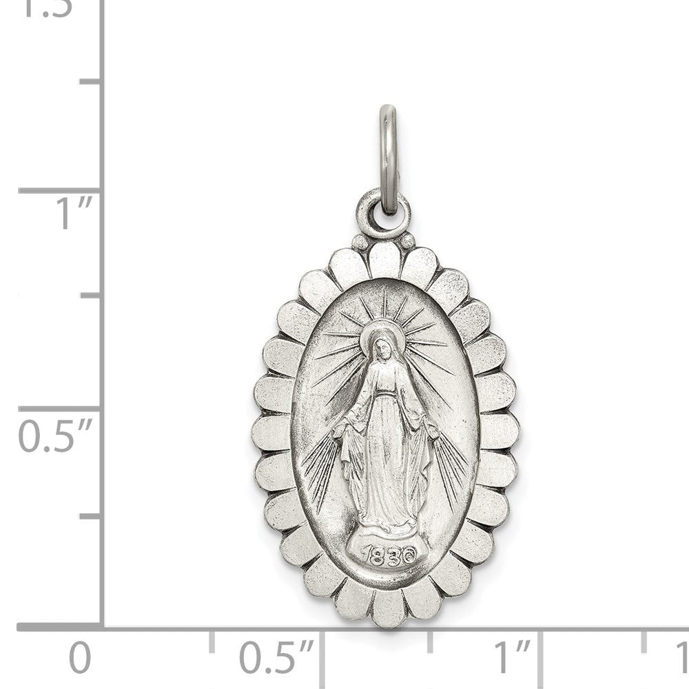 Sterlingsilber Antikisiert Wundertätig Medaille