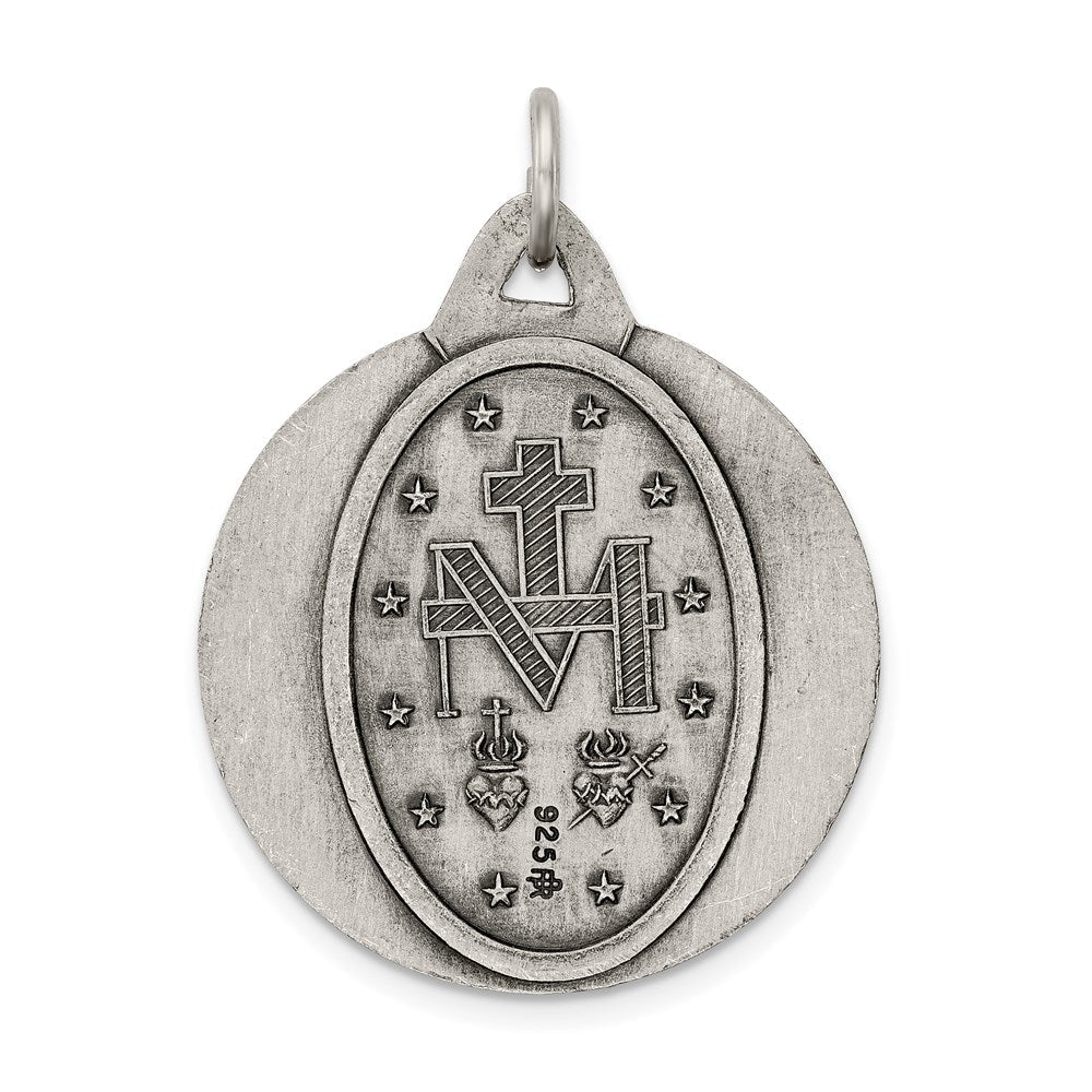 Sterlingsilber Antikisiert Wundertätig Medaille