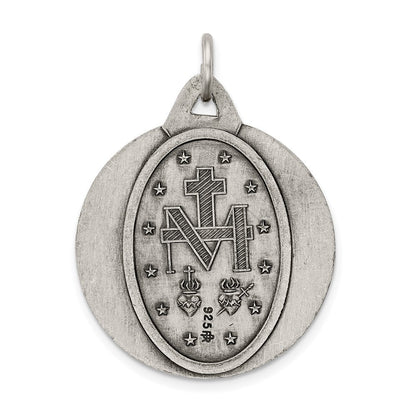 Sterlingsilber Antikisiert Wundertätig Medaille