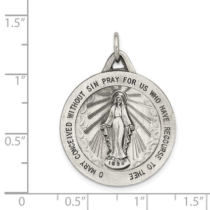 Sterlingsilber Antikisiert Wundertätig Medaille