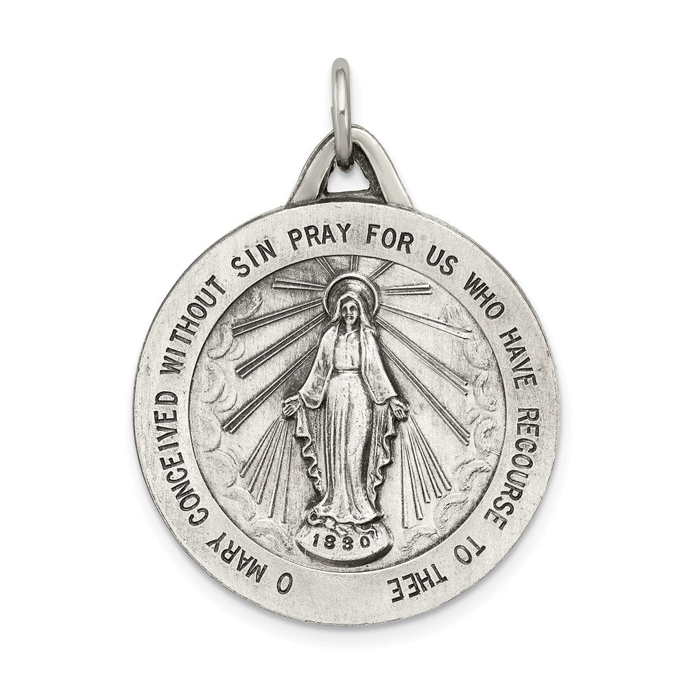 Sterlingsilber Antikisiert Wundertätig Medaille