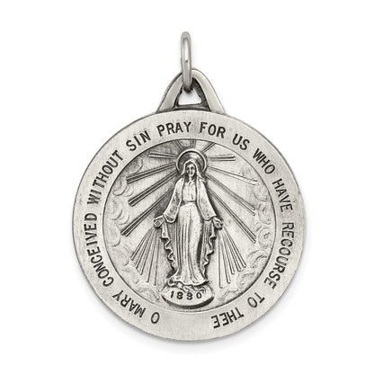 Sterlingsilber Antikisiert Wundertätig Medaille