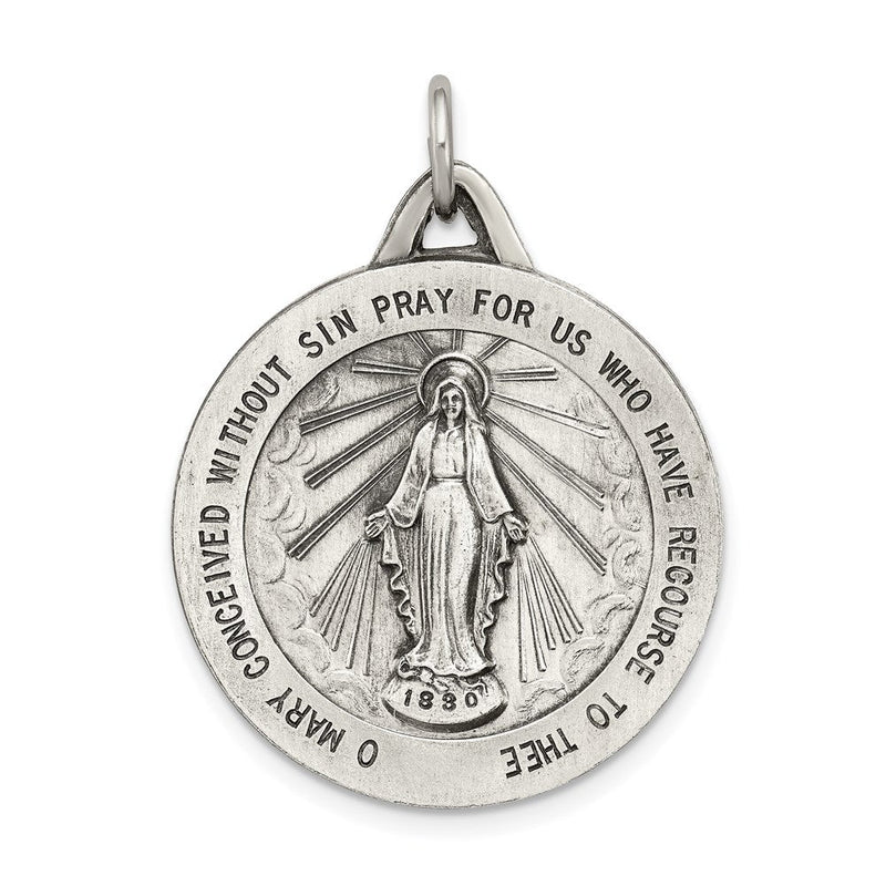 Sterlingsilber Antikisiert Wundertätig Medaille