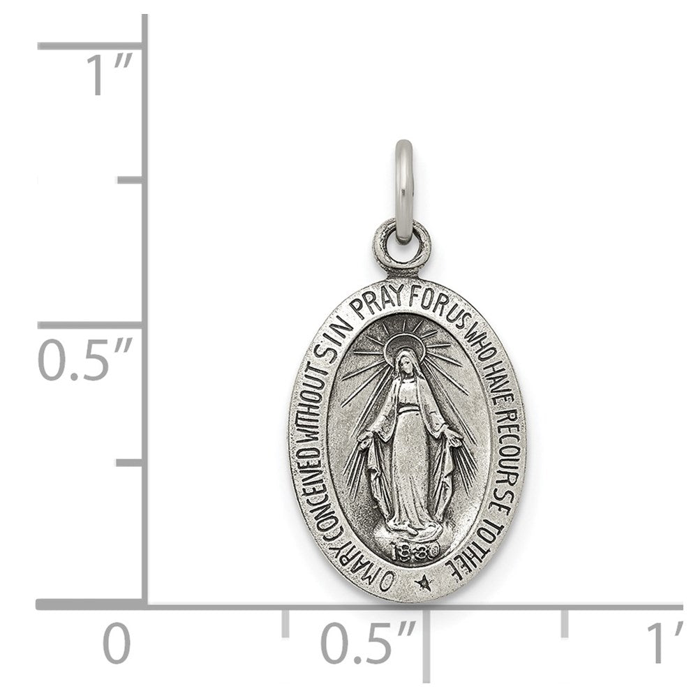 Sterlingsilber Antikisiert Wundertätig Massiv Medaille
