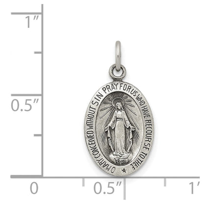 Sterlingsilber Antikisiert Wundertätig Massiv Medaille