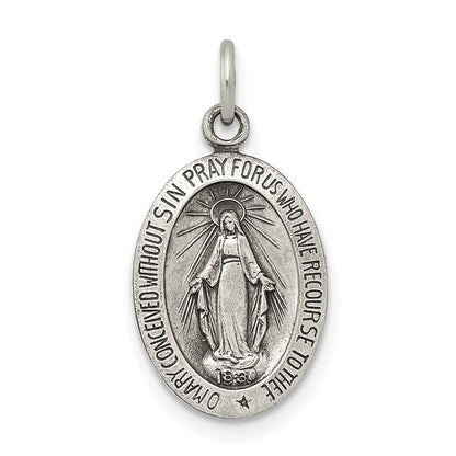 Sterlingsilber Antikisiert Wundertätig Massiv Medaille