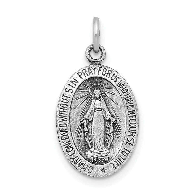 Sterlingsilber Rhodiniert Wundertätig Massiv Medaille