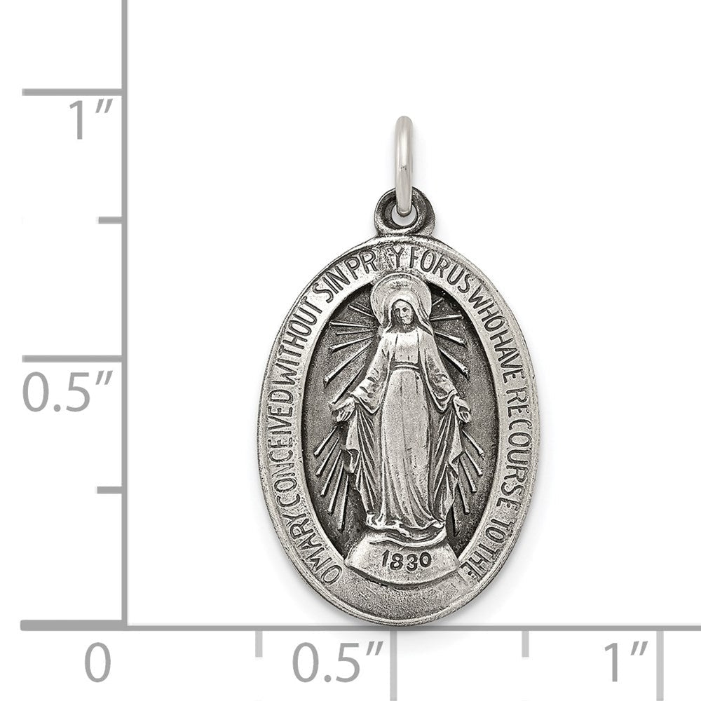 Sterlingsilber Antikisiert Wundertätig Medaille