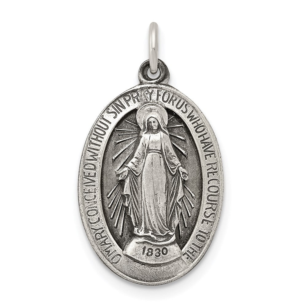Sterlingsilber Antikisiert Wundertätig Medaille