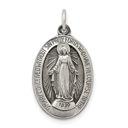 Sterlingsilber Antikisiert Wundertätig Medaille