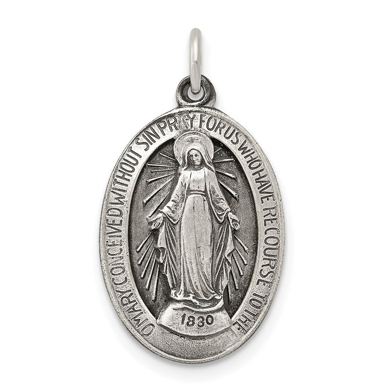 Sterlingsilber Antikisiert Wundertätig Medaille