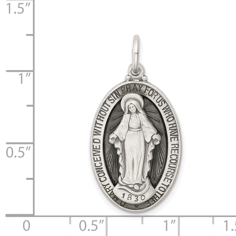 Sterlingsilber Antikisiert Wundertätig Medaille