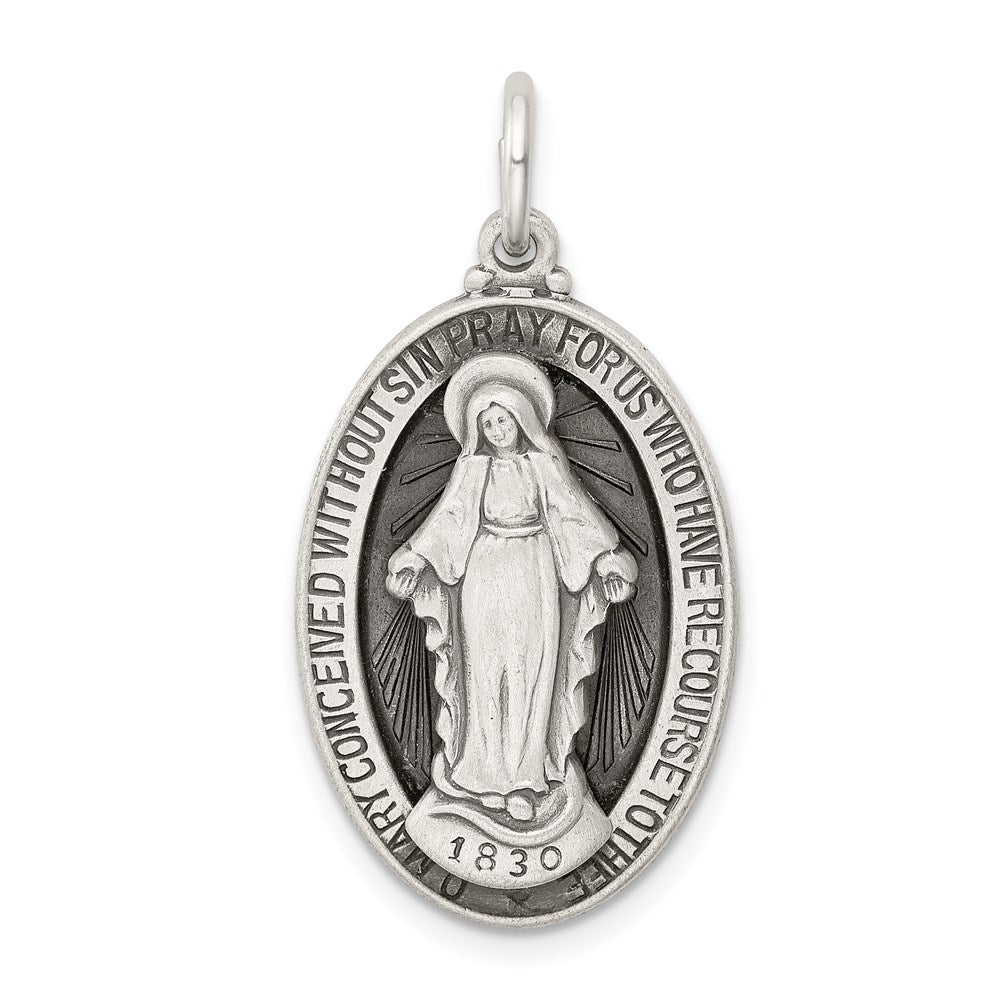 Sterlingsilber Antikisiert Wundertätig Medaille