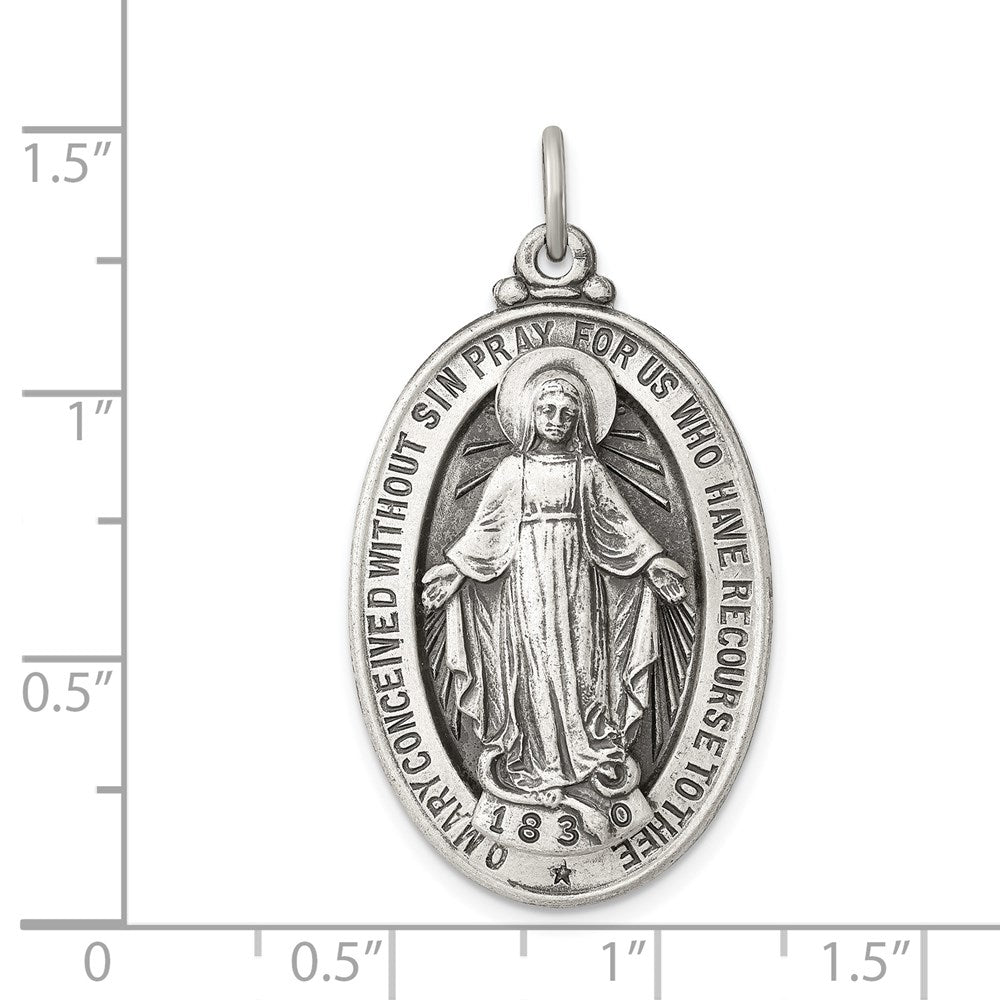 Sterlingsilber Antikisiert Wundertätig Medaille