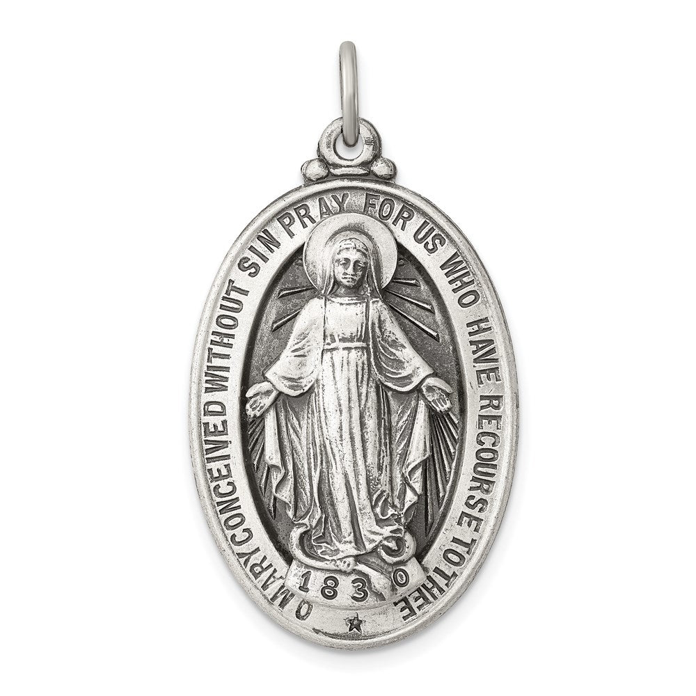 Sterlingsilber Antikisiert Wundertätig Medaille