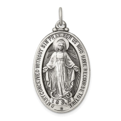 Sterlingsilber Antikisiert Wundertätig Medaille