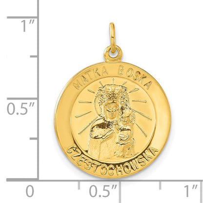 Ss/vergoldet Sterlingsilber & 24K Vergoldet Matka Boska Medaille Anhänger