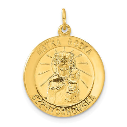Ss/vergoldet Sterlingsilber & 24K Vergoldet Matka Boska Medaille Anhänger