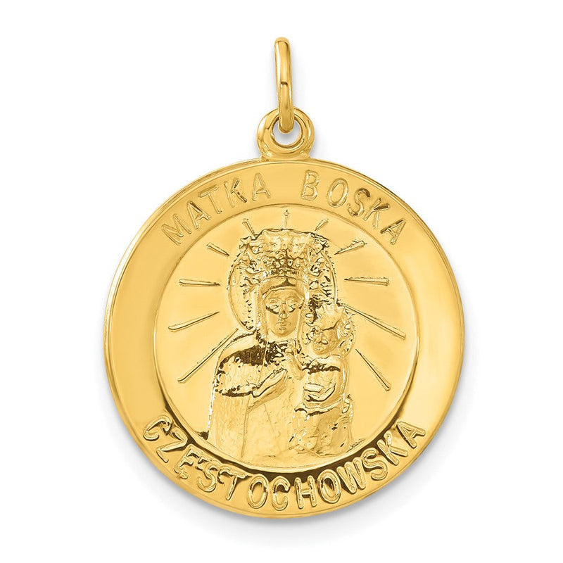 Ss/vergoldet Sterlingsilber & 24K Vergoldet Matka Boska Medaille Anhänger
