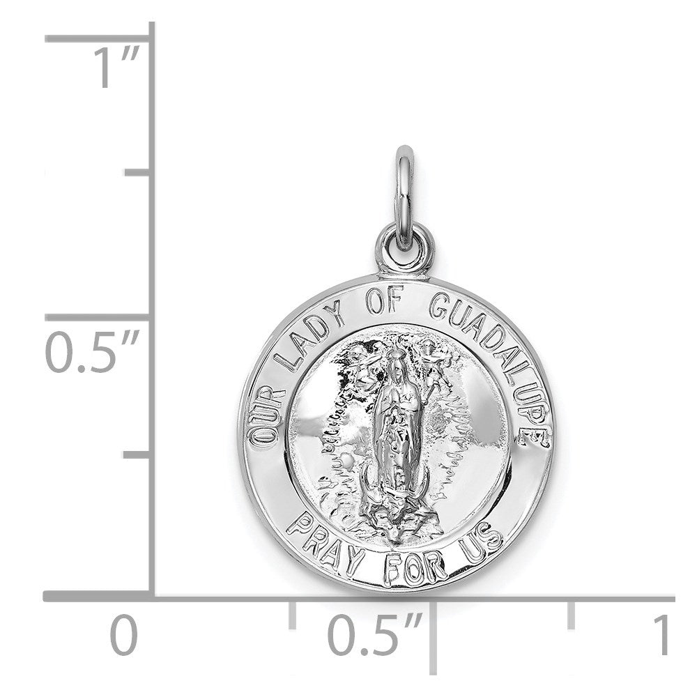 Sterlingsilber Rhodiniert Our Damen Of Guadalupe Medaille