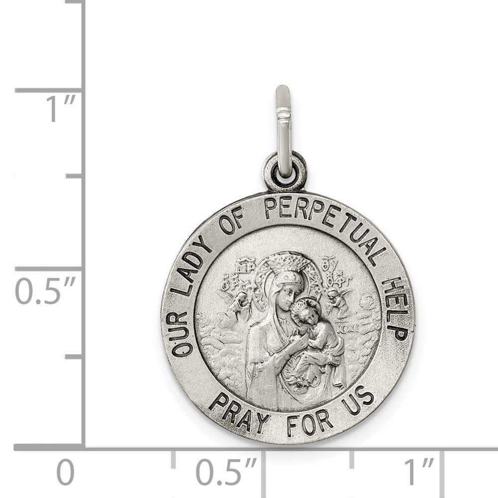 Sterlingsilber Antikisiert Our Damen Of Perpetual Help Rund Medaille