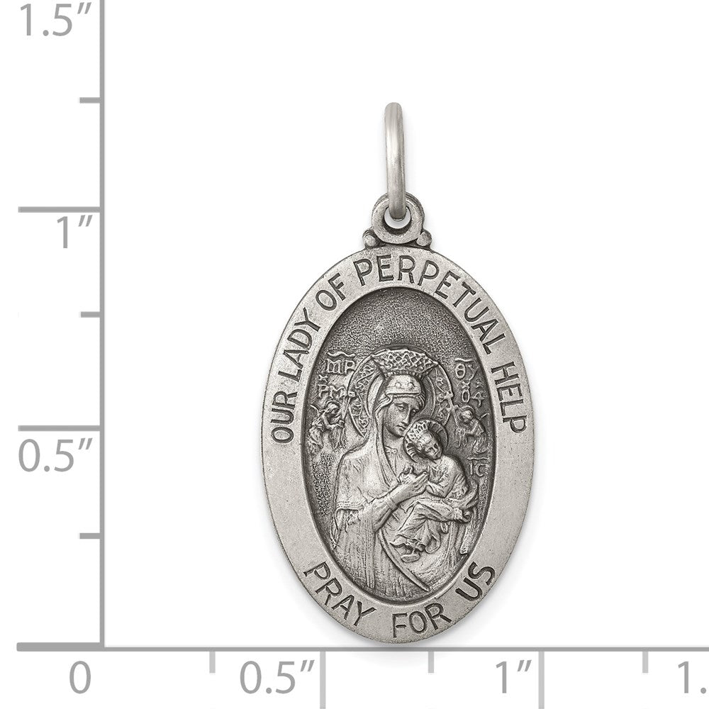Sterlingsilber Antikisiert Our Damen Of Perpetual Help Medaille