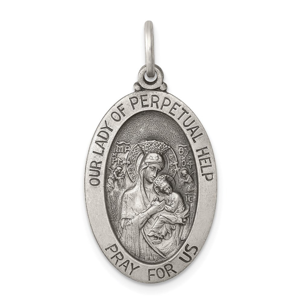 Sterlingsilber Antikisiert Our Damen Of Perpetual Help Medaille